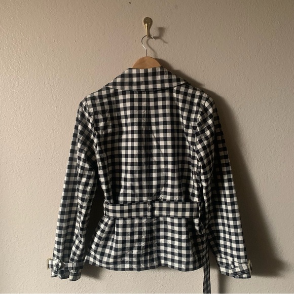Ralph Lauren Black and White Gingham Trench Coat - Picture 4 of 5